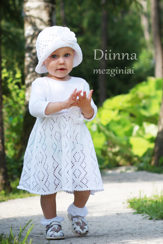 Knitted christening dress