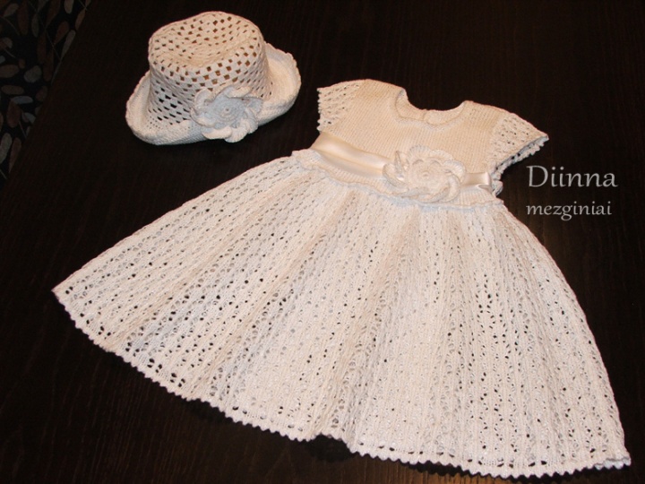 Knitted christening dress