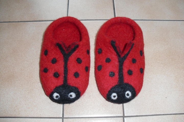 Slippers of wool