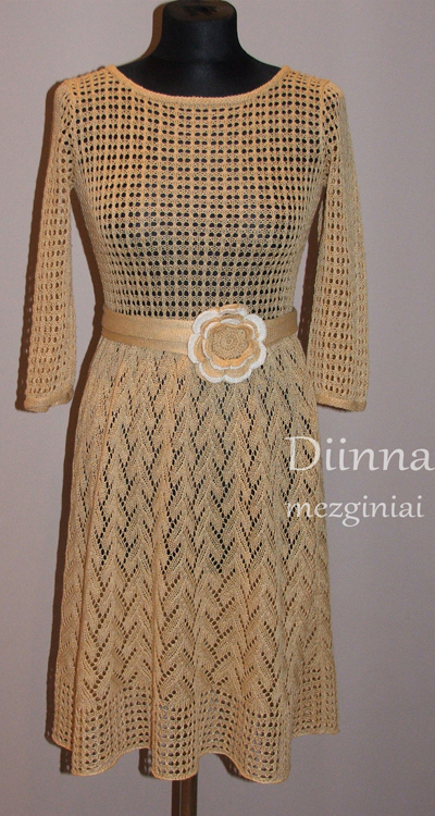 Linen knitted dress