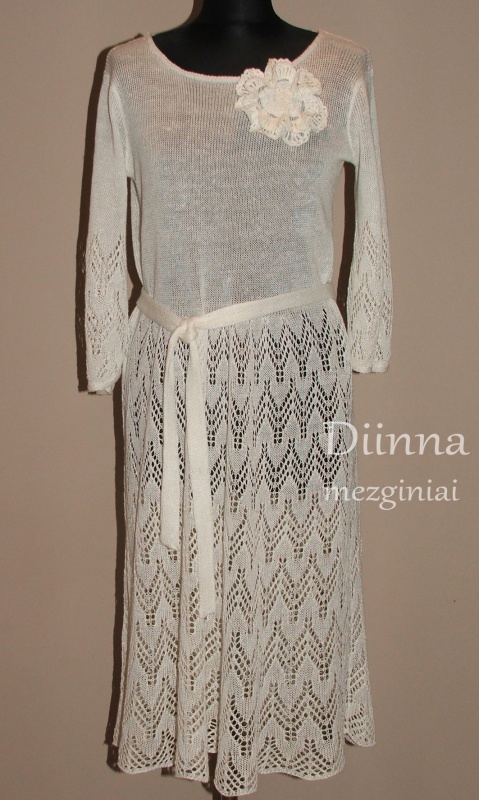 Linen knitted dress