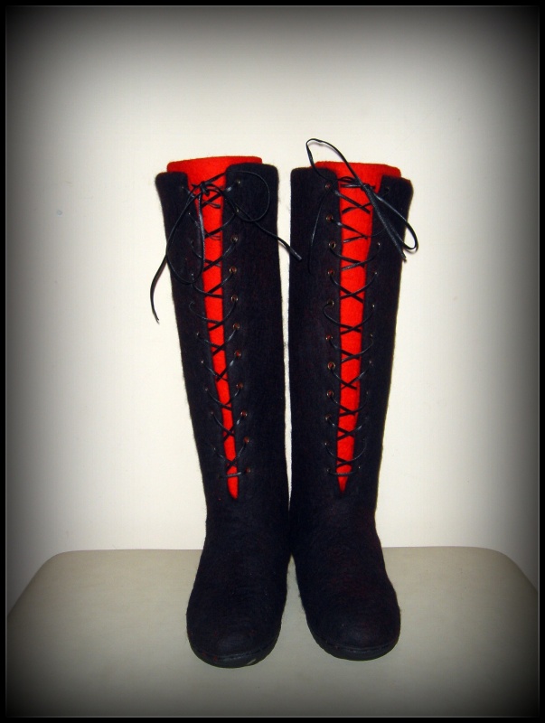 Laced felted