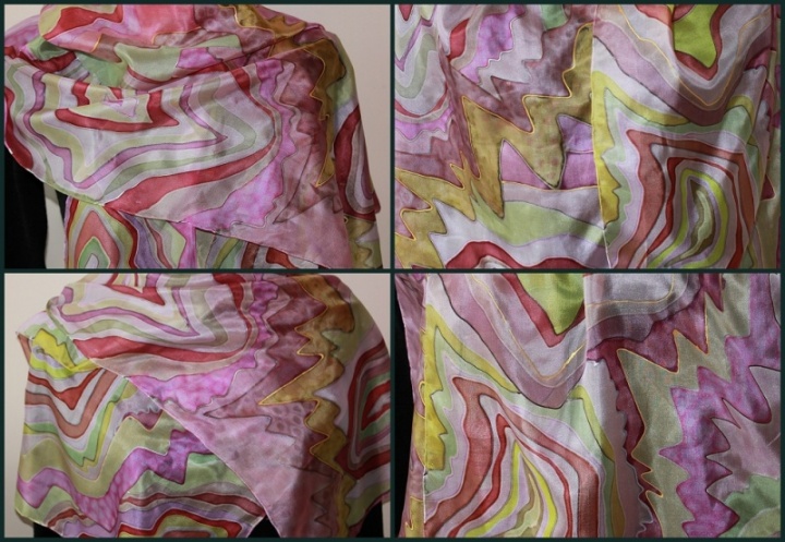 Agate, silk scarf