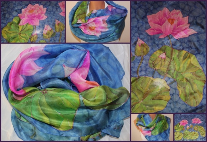 Venda lilies, silk scarf