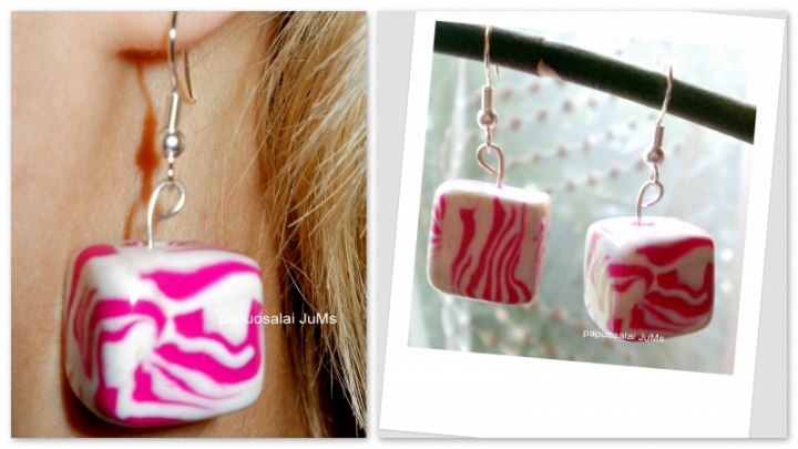 Earrings " dice "