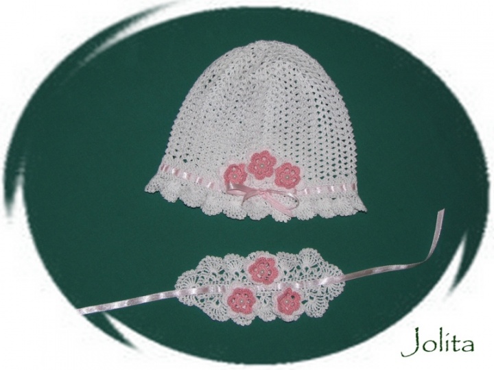 Baptism cap and wristlet