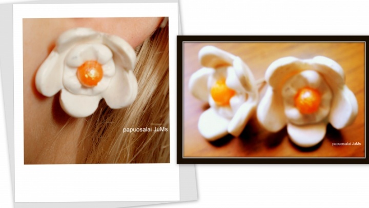 Earrings " White Lily "