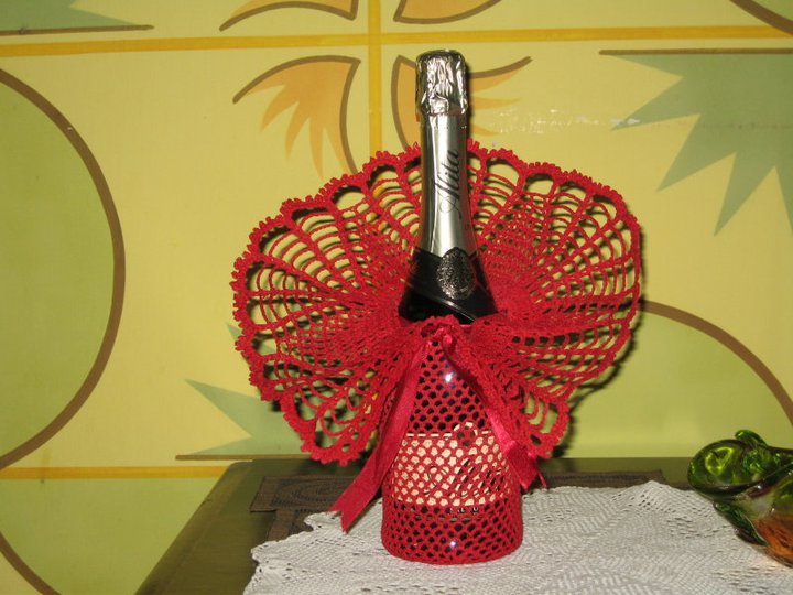 A bottle of champagne decoration