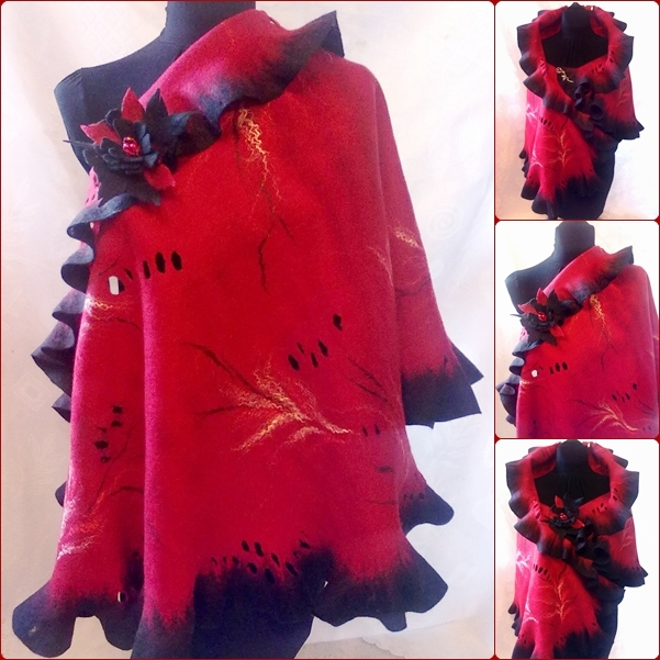 Black and red party felting processes