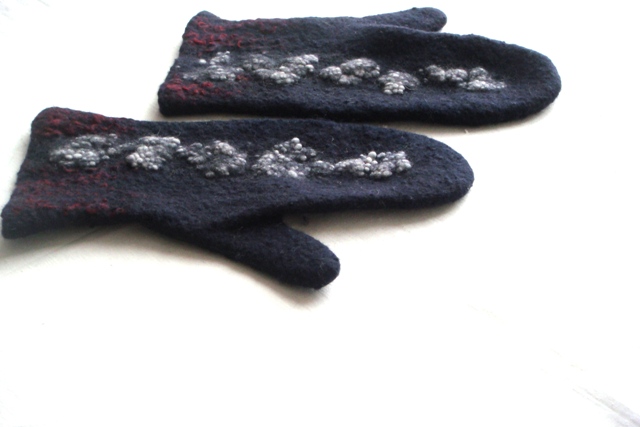 felted merino wool gloves