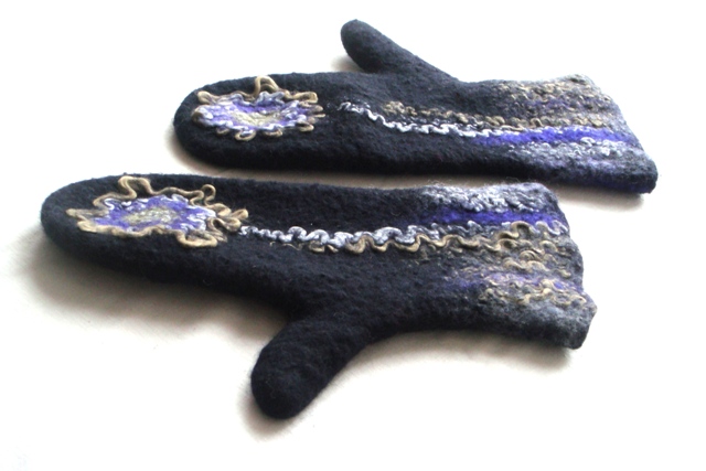 felted merino wool gloves