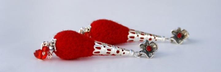 Earrings " Red Drops "