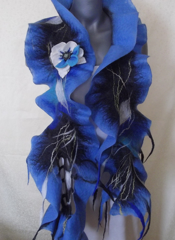blue long scarf