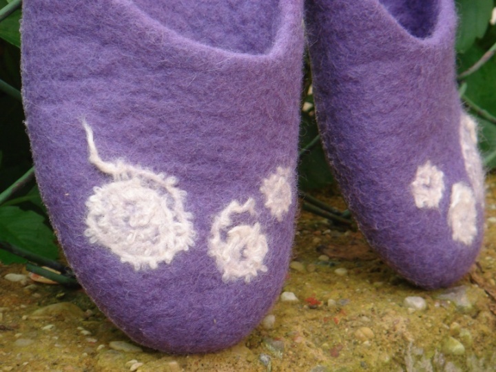Violet slippers.