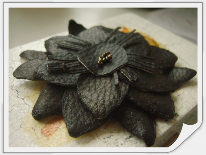 Leather brooch