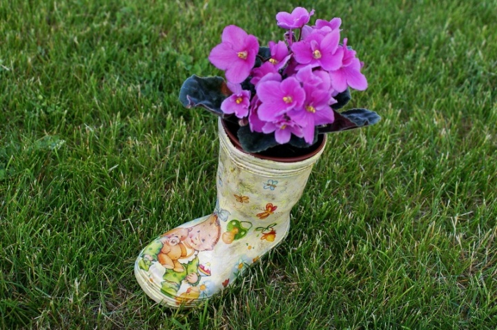 Rubber boots - pots of flowers picture no. 2