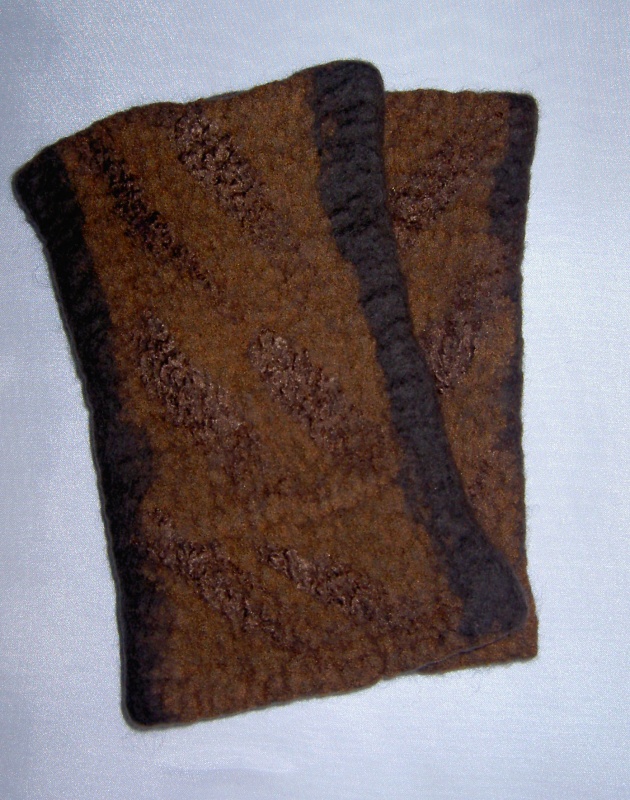 with brown silk