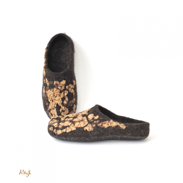 Natural wool with silk slippers picture no. 2