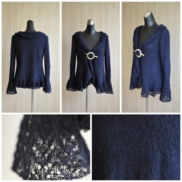 Blue sweater-apsiaustukas