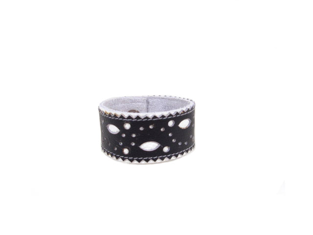 Natural perforated leather bracelet M06