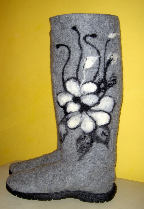 Gray with flowers