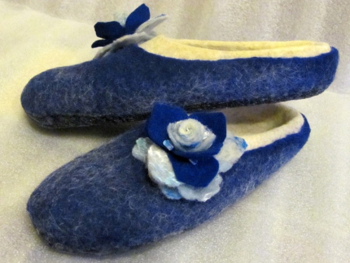 With blue roses