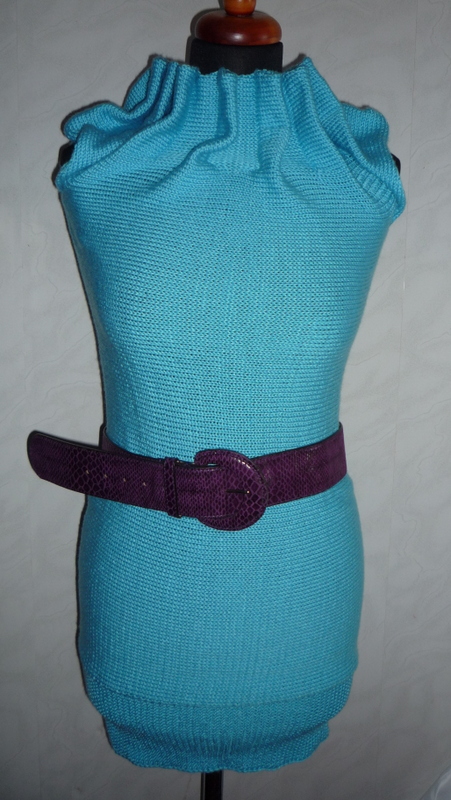 electric blue dress without sleeves