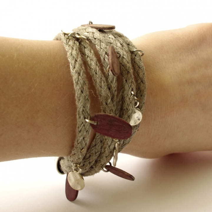 Linen bracelet " Sand dunes " picture no. 3