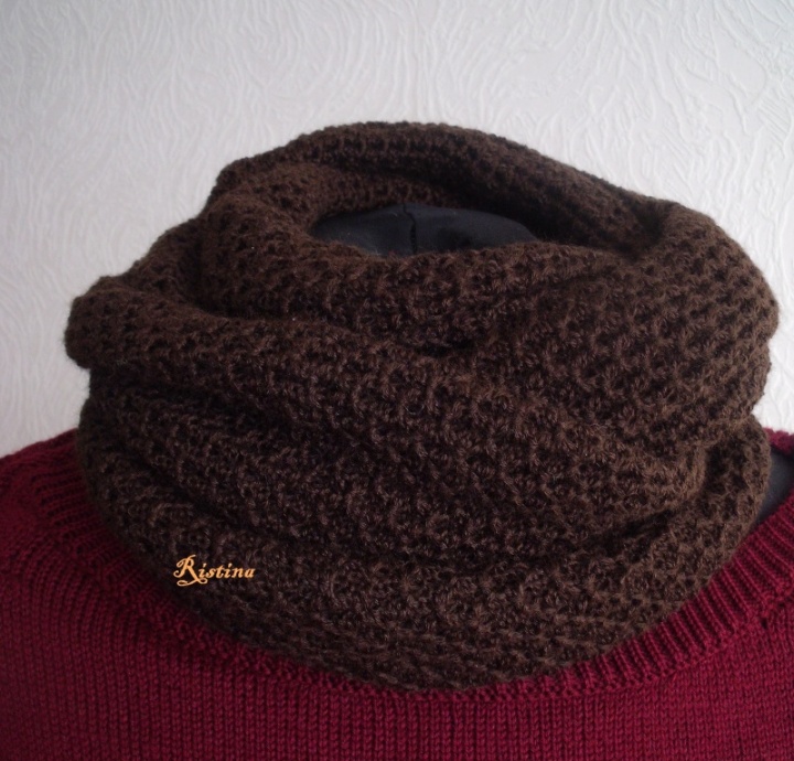 Dark brown infinity scarf