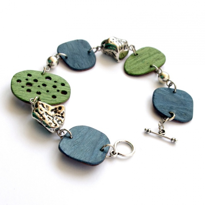 Bracelet " My green-blue spring "