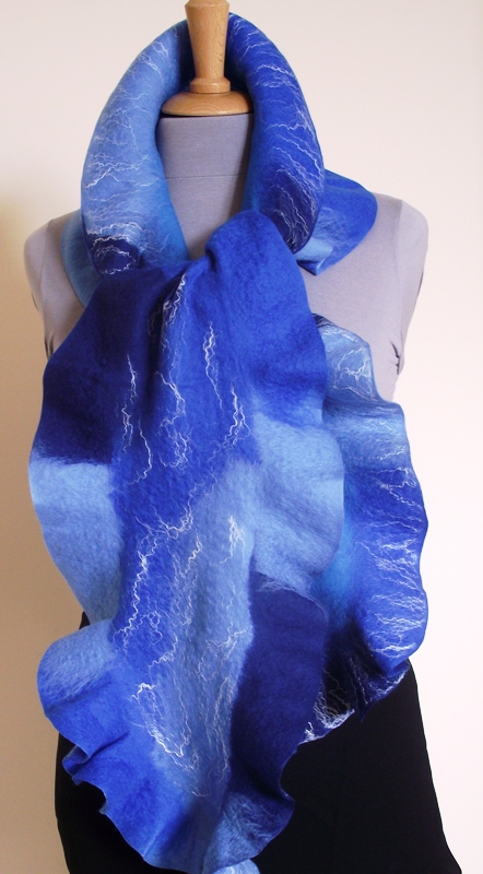 Sky-blue scarf blue