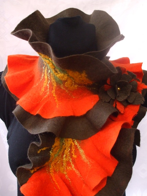 Brown-orange scarf picture no. 3