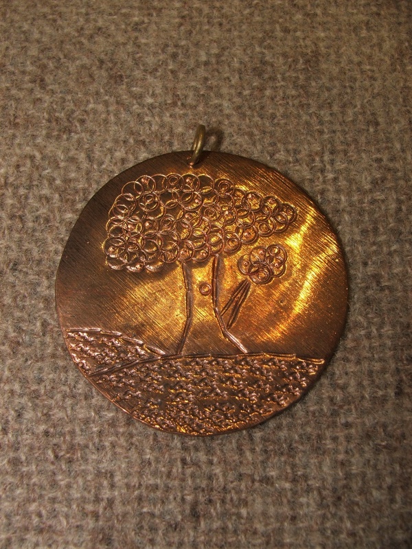 Copper pendant Wood (high)