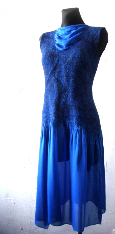 Felted merino wool velvet dress
