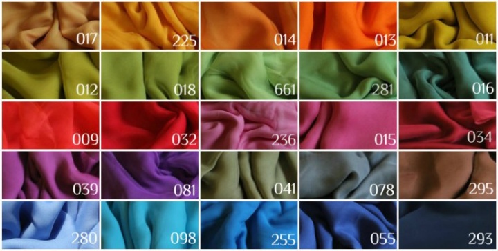 MEASURED COLOURED chiffon 3.5mm.