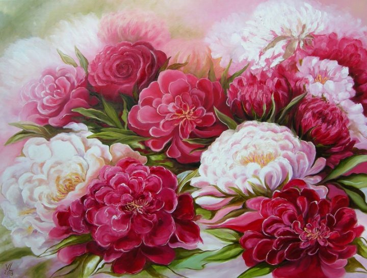 "Puošniejie bijūnai " 80x60