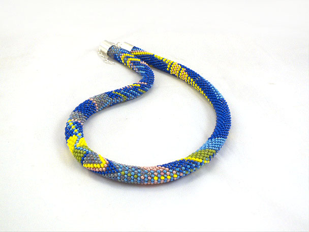 Crocheted bead necklace