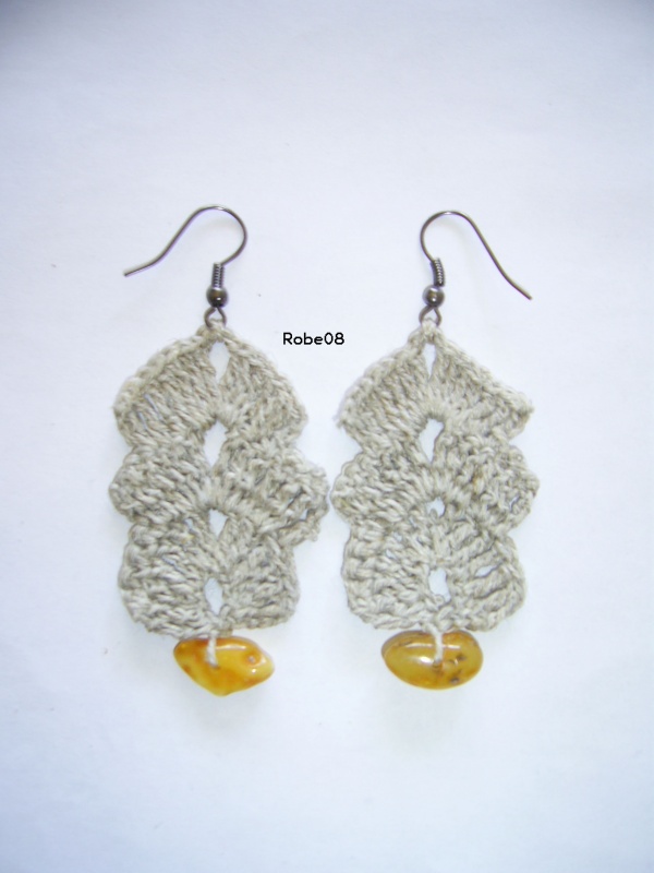 Earrings with amber