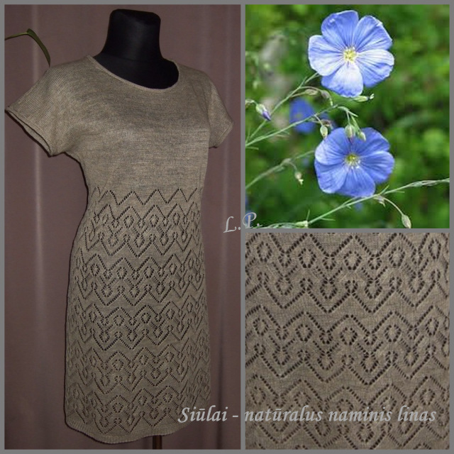 Naturalaus lino suknele
