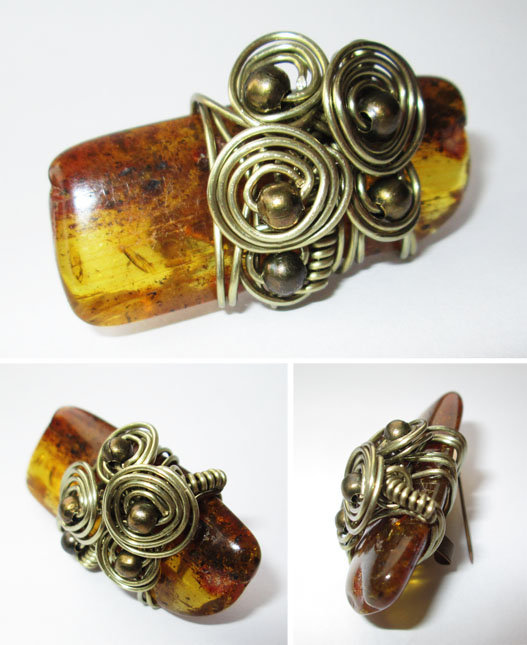 amber brooch