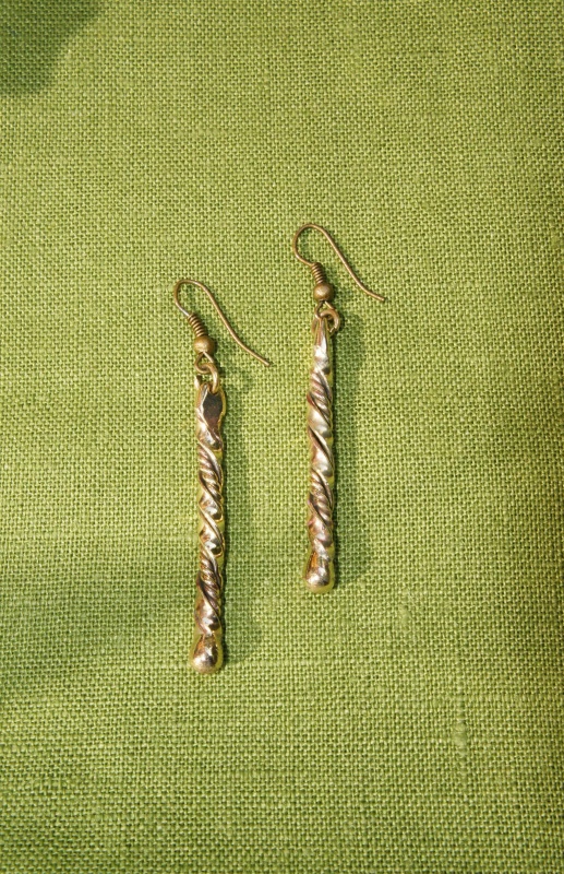 Brass long earrings No.2