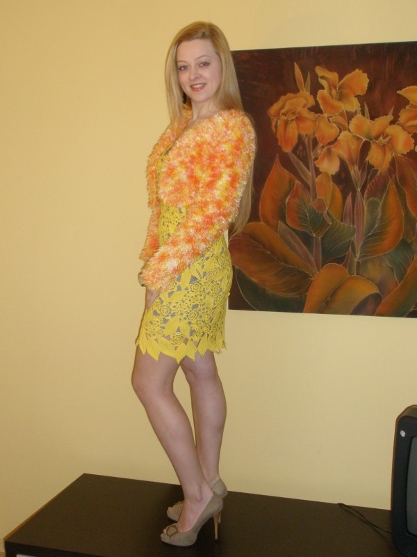 Yellow dress with bolero