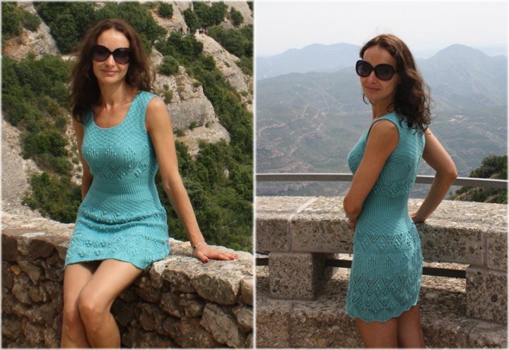 Blue knitted dress "Light blue dream"