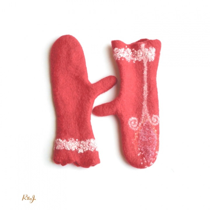 Felt gloves / Felted wool mittens picture no. 2