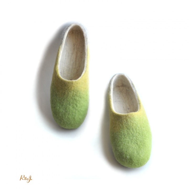 Felt slippers / felted slippers GRASS picture no. 3