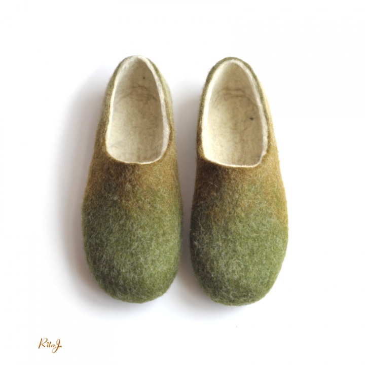 Felt slippers / felted slippers Earth picture no. 2