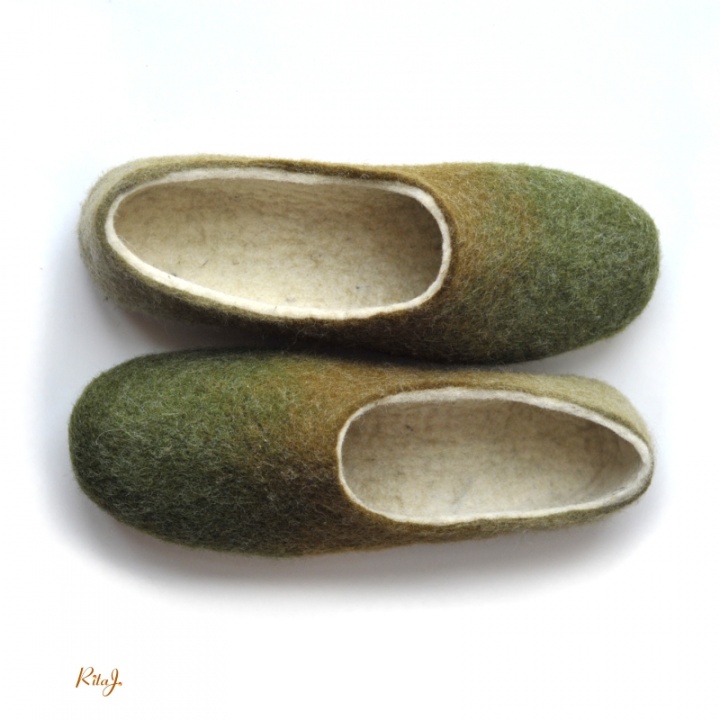 Felt slippers / felted slippers Earth picture no. 3