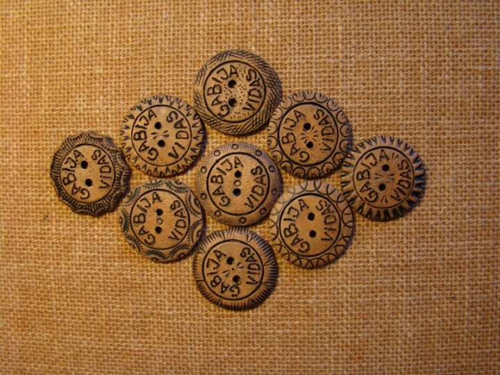 Buttons with an inscription