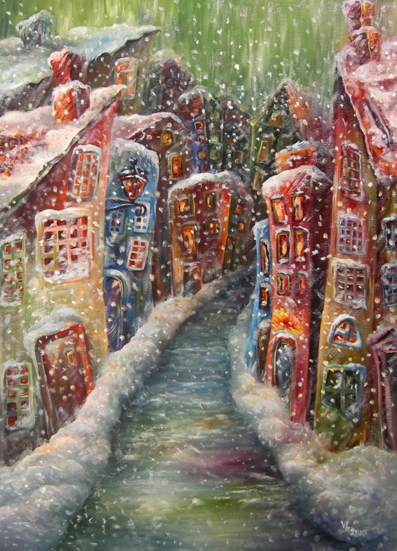 " A quiet evening winter " 50x70
