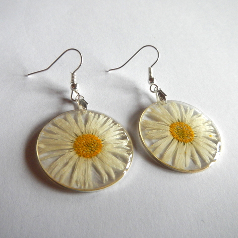 Earrings " white daisy "